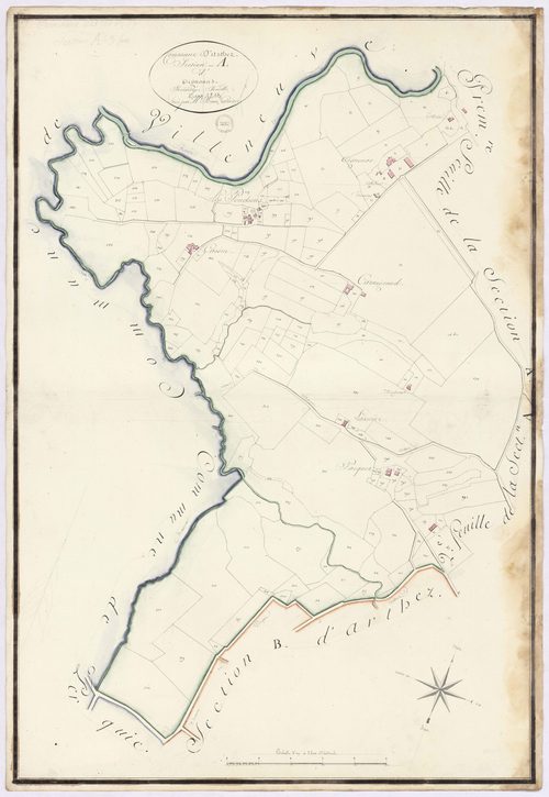 Arthez-d'Armagnac - Section A, dite d'Oignouas, 3e feuille, par Brun géomètre