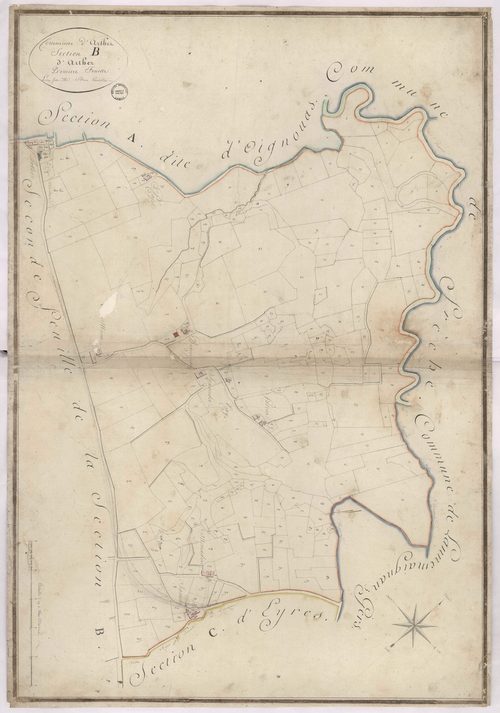 Arthez-d'Armagnac - Section B, dite d'Arthez, 1re feuille, par Brun géomètre
