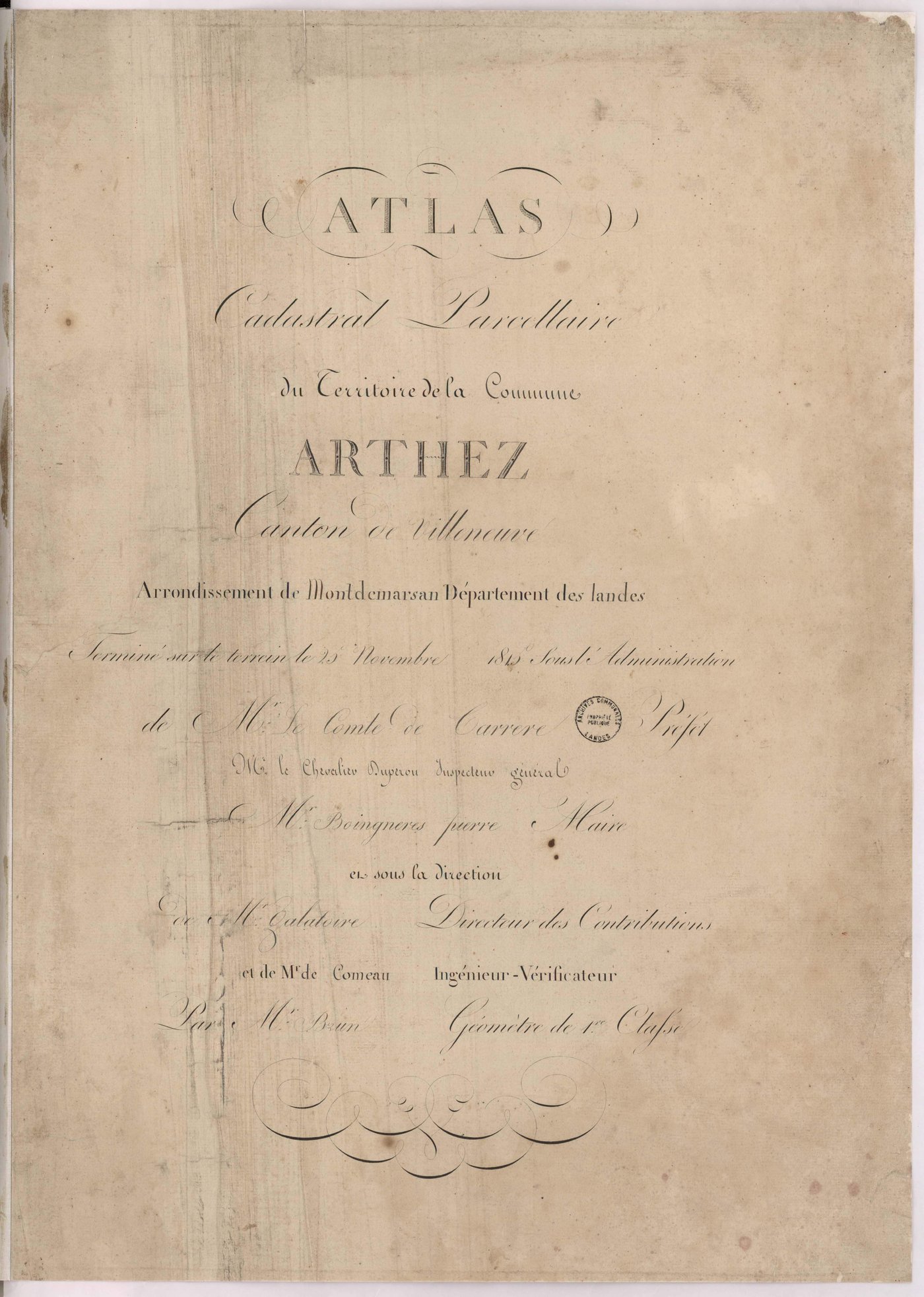 Arthez-d'Armagnac - Page de titre