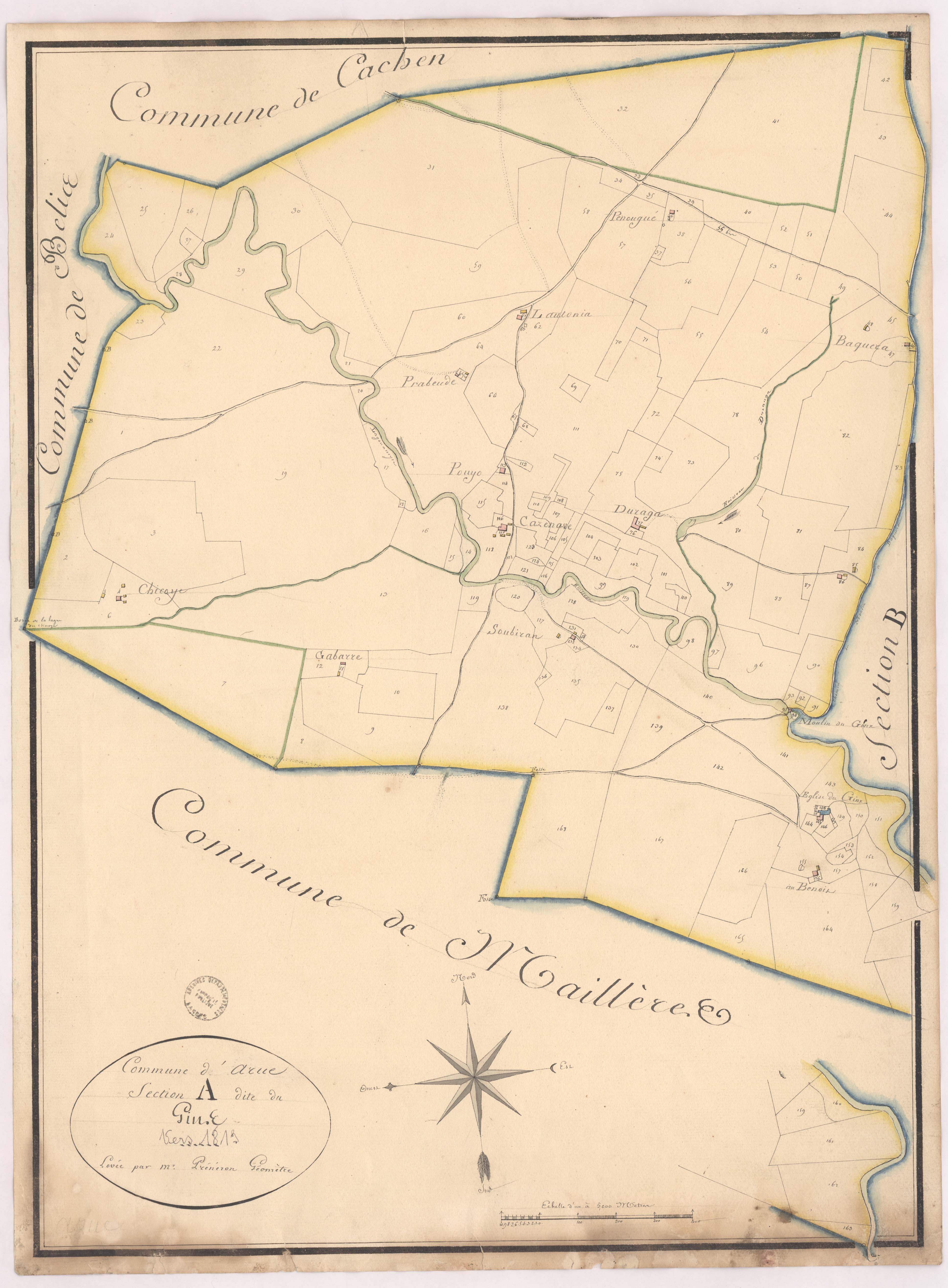 Arue - Section A, dite du Gins, par Prèneron géomètre