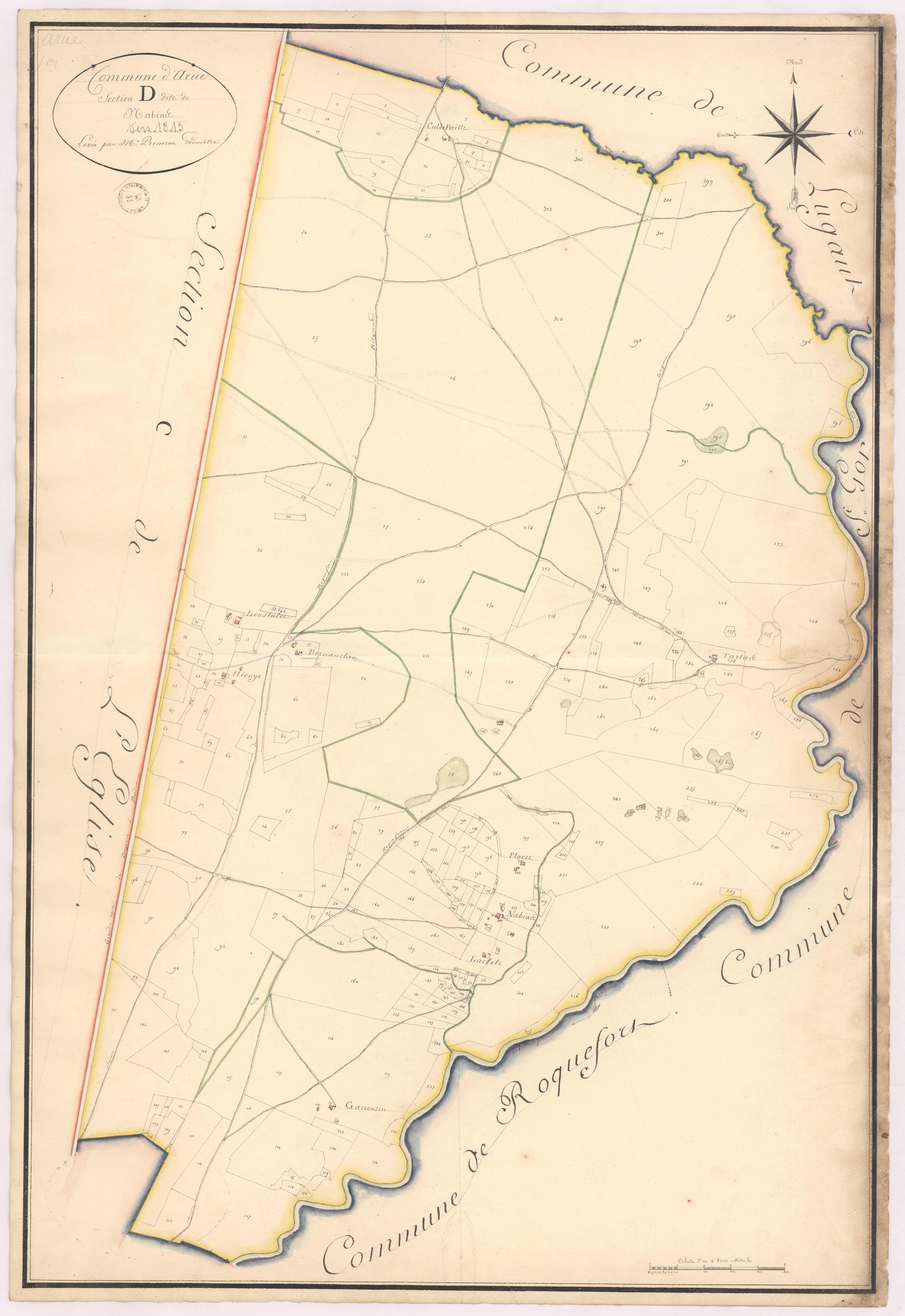 Arue - Section D, dite de Nabias, par Prèneron géomètre