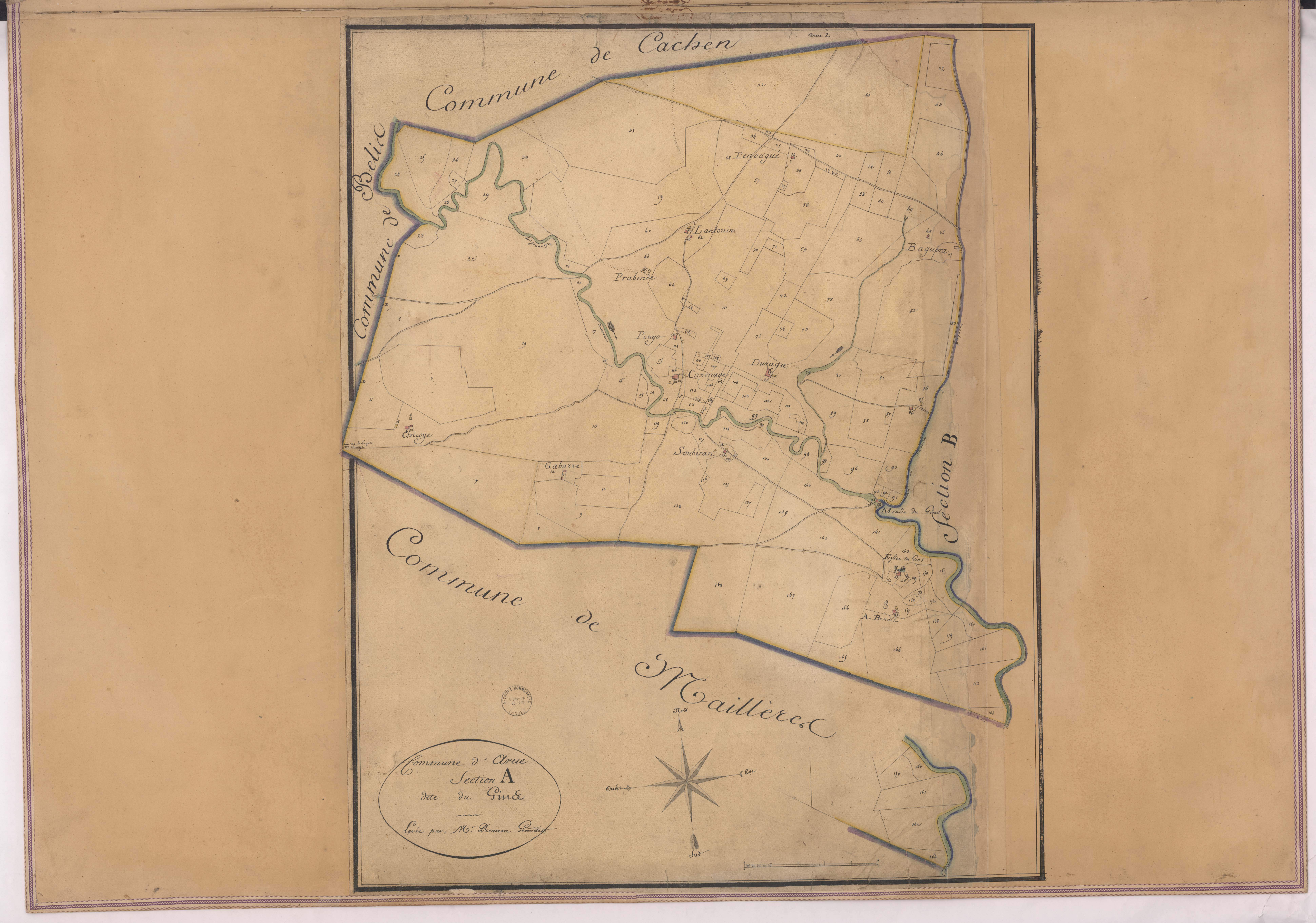 Arue - Section A, dite du Gins, par Prèneron géomètre