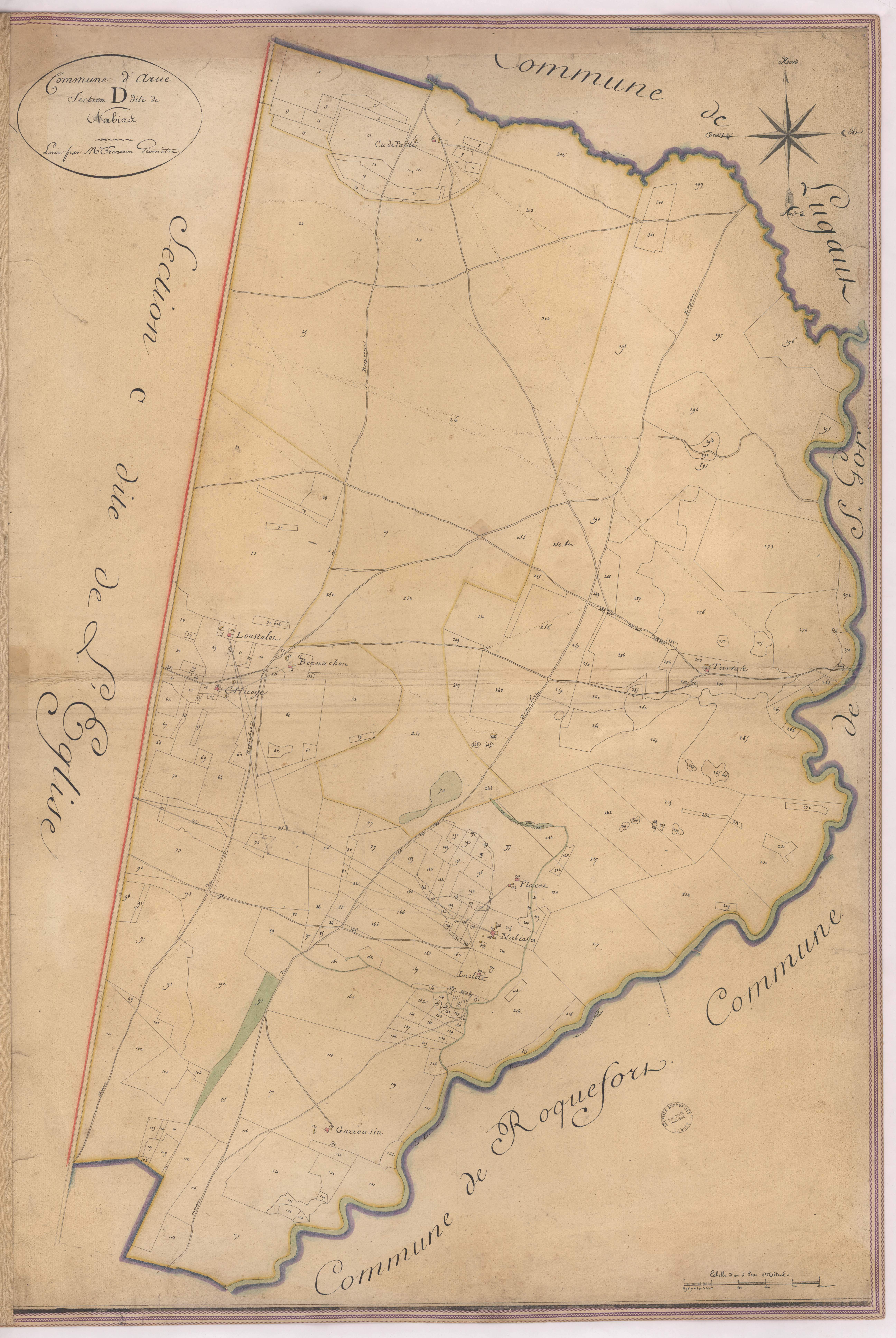 Arue - Section D, dite de Nabias, par Prèneron géomètre