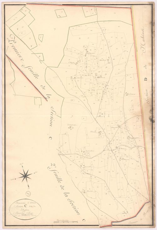 Arue - Section C, dite de l'Eglise, 3e feuille, par Prèneron géomètre