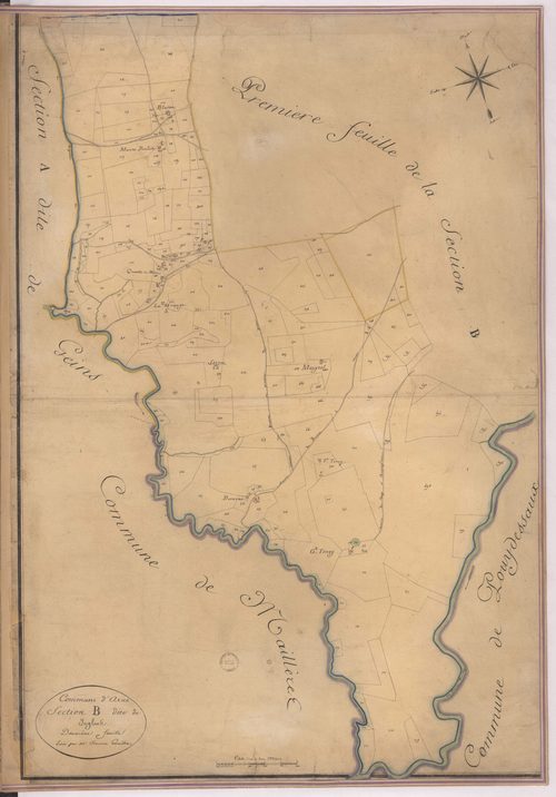 Arue - Section B, dite de Juglens, 2e feuille, par Prèneron géomètre
