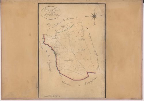 Arue - Section C, dite de l'Eglise, 2e feuille, par Prèneron géomètre