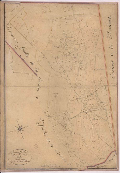 Arue - Section C, dite de l'Eglise, 3e feuille, par Prèneron géomètre
