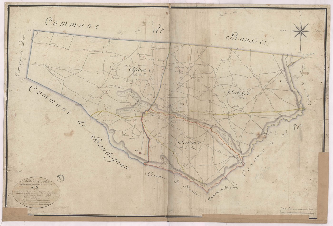 Arx - Tableau d'assemblage [...] de la commune d'Arx, par Dauga géomètre