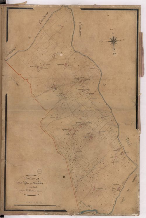 Aubagnan - Section A, dite de l'Eglise et de Bouheben, par Montauzié géomètre