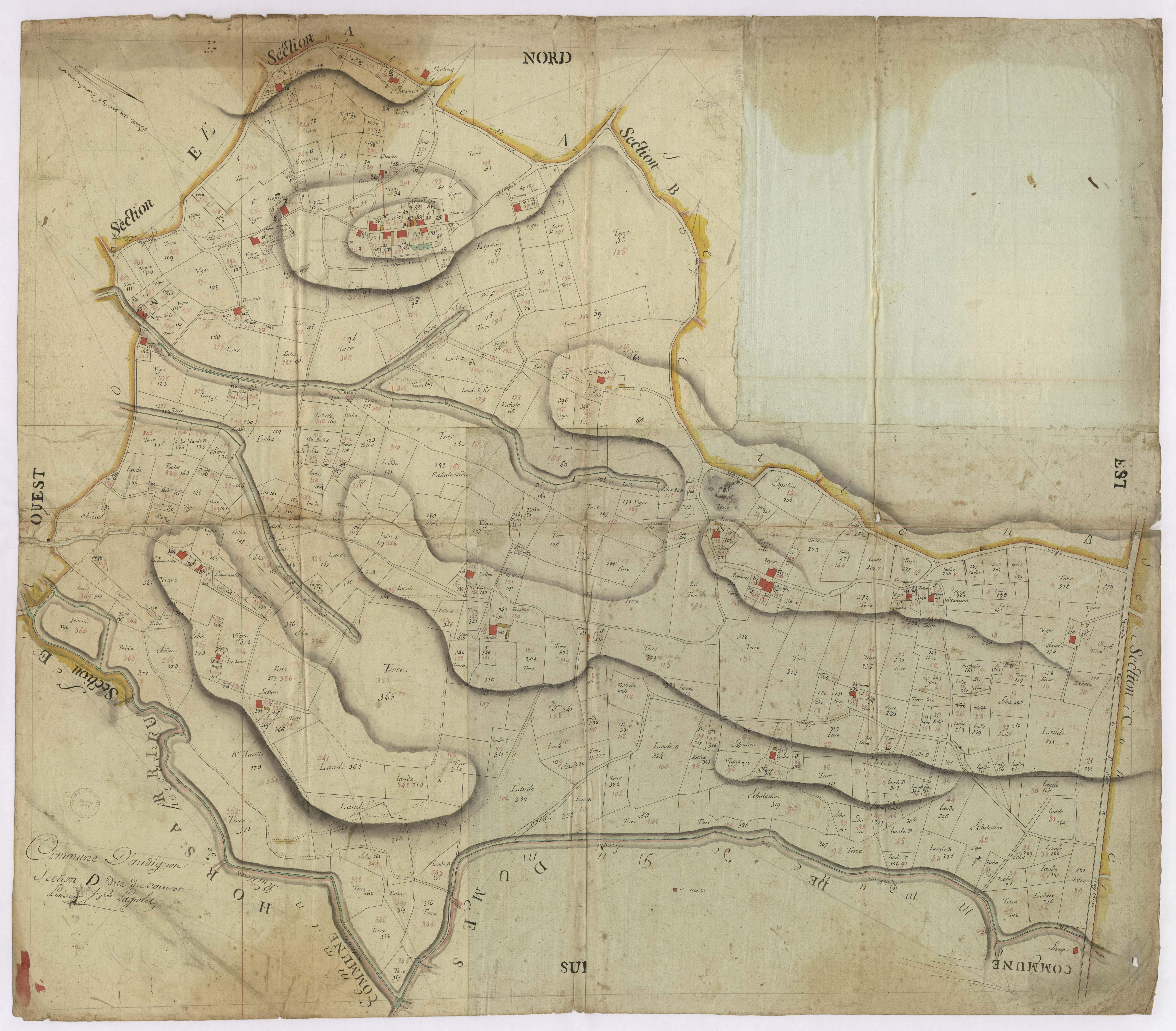 Audignon - Section D, dite du Carrerot, par Lagrolet géomètre