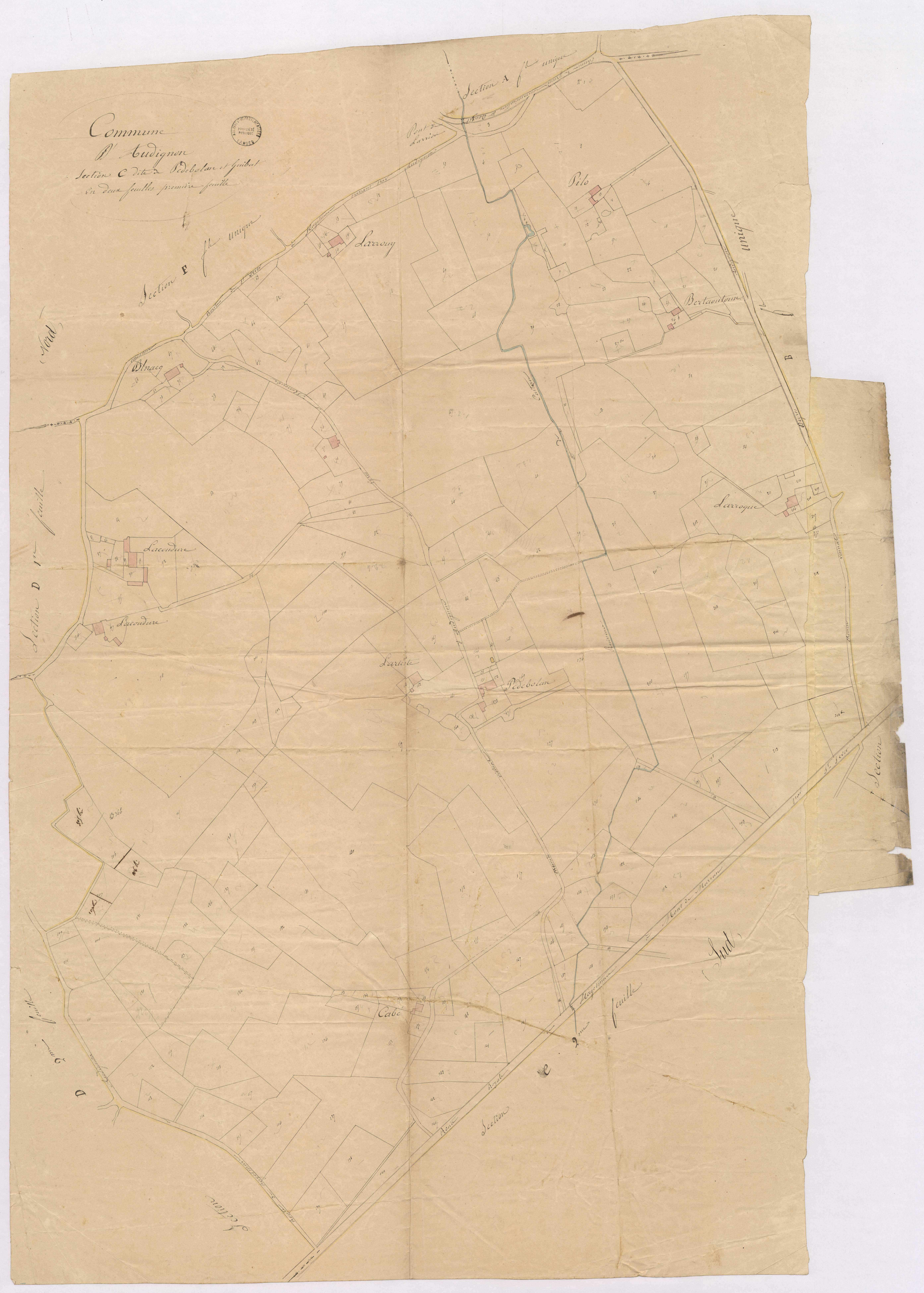 Audignon - Section C, dite de Pédebolan et Guibat, 1re feuille