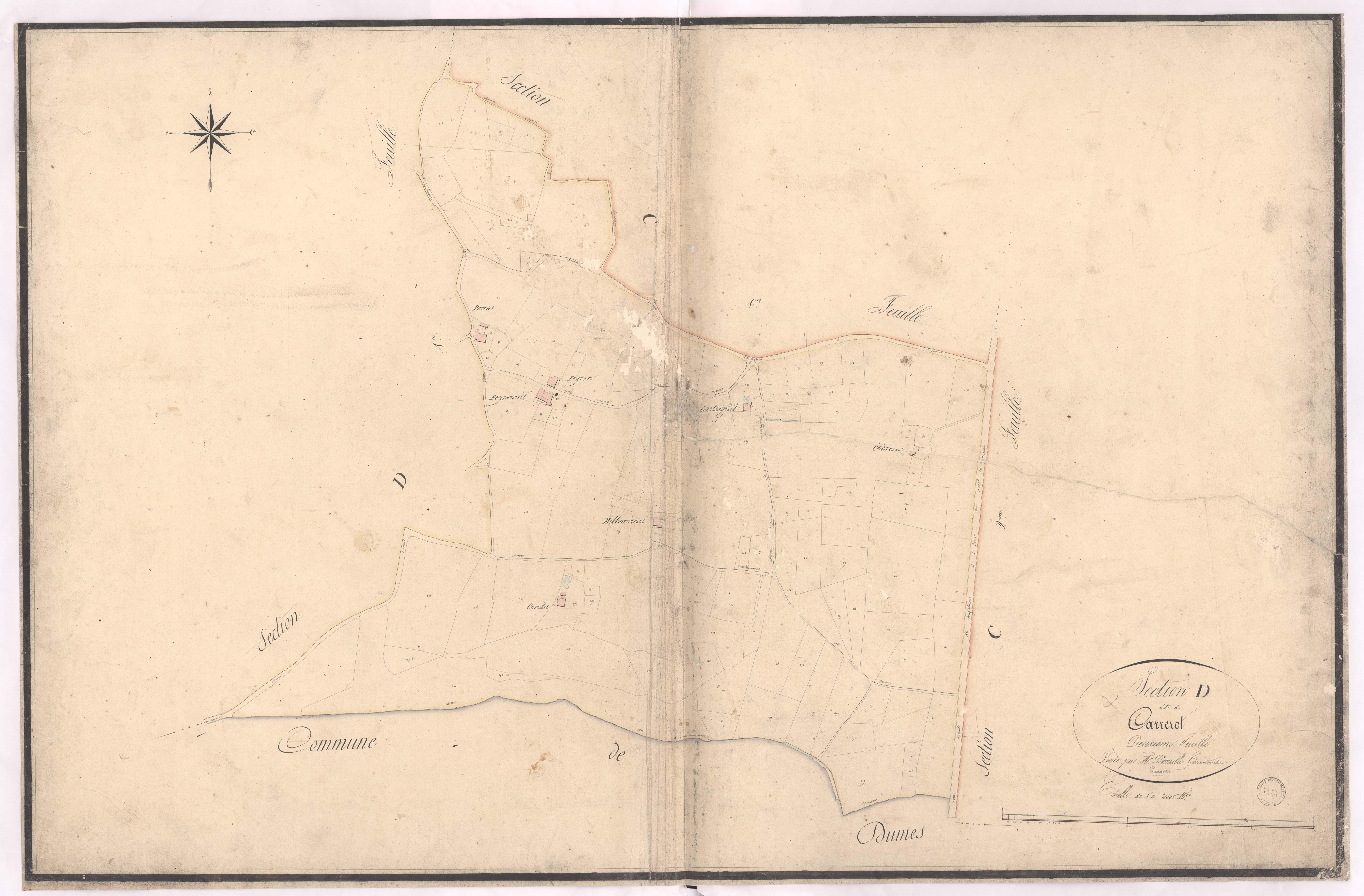 Audignon - Section D, dite de Carrerot, 2e feuille, par Dimulle géomètre