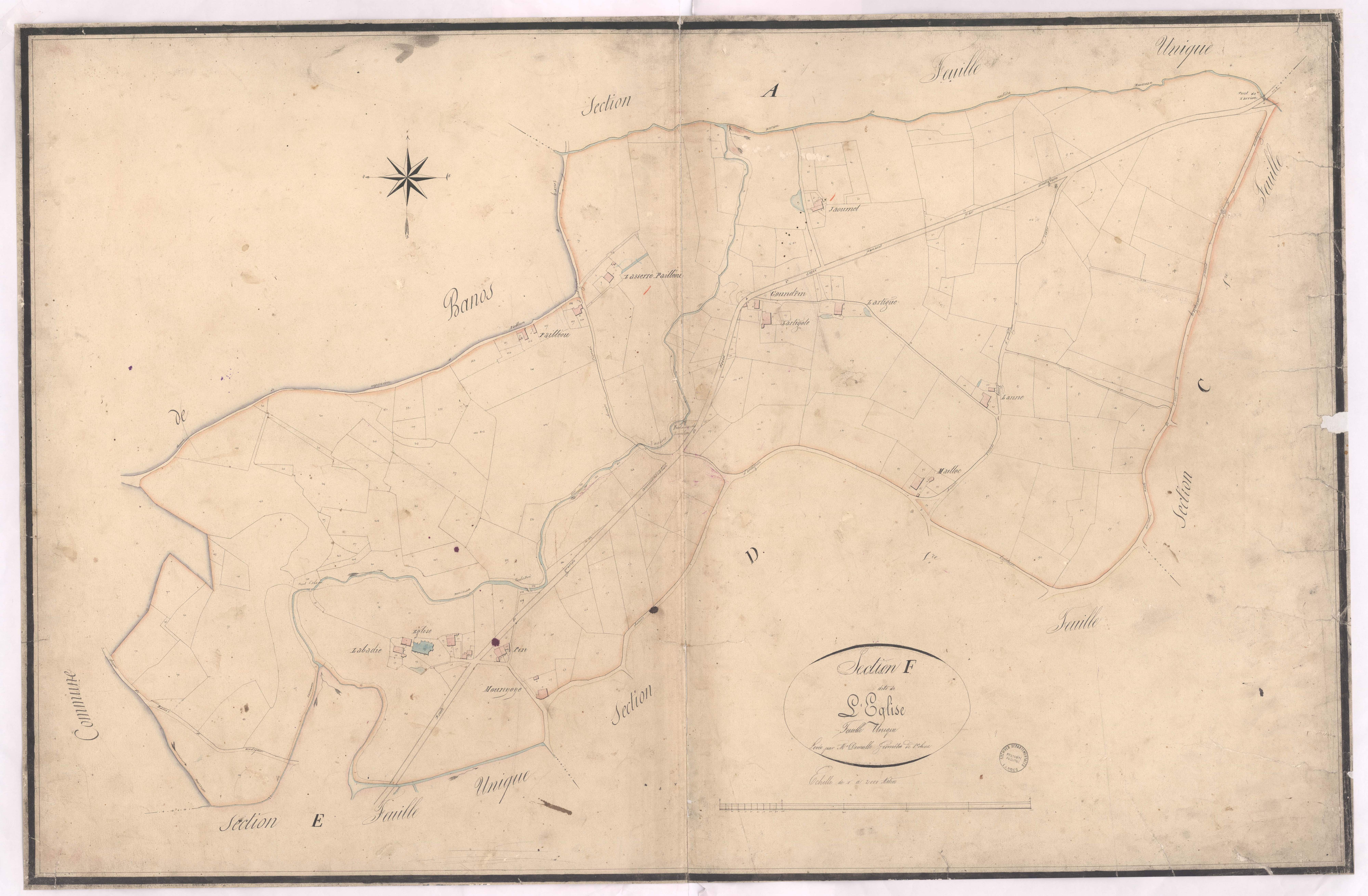 Audignon - Section F, dite de l'Eglise, par Dimulle géomètre