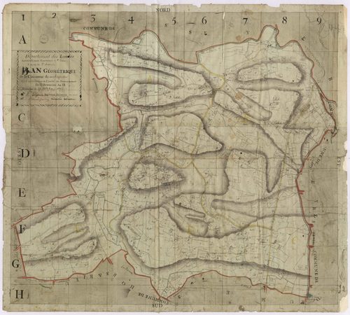 Audignon - Plan géométrique de la commune d'Audignon, par Lobgeois et Bernard Préneron, géomètres