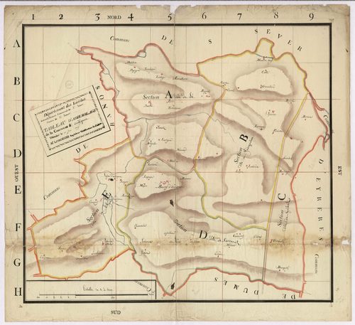 Audignon - Tableau d'assemblage de la commune d'Audignon, par Lobgeois ingénieur vérificateur du cadastre