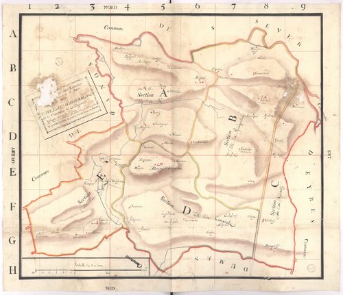 Audignon - Tableau d'assemblage de la commune d'Audignon, par Lobgeois ingénieur vérificateur du cadastre
