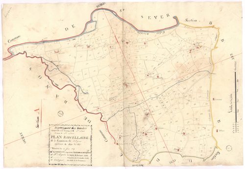 Audignon - Plan parcellaire de la section A, dite du Cé, par Lagrolet géomètre