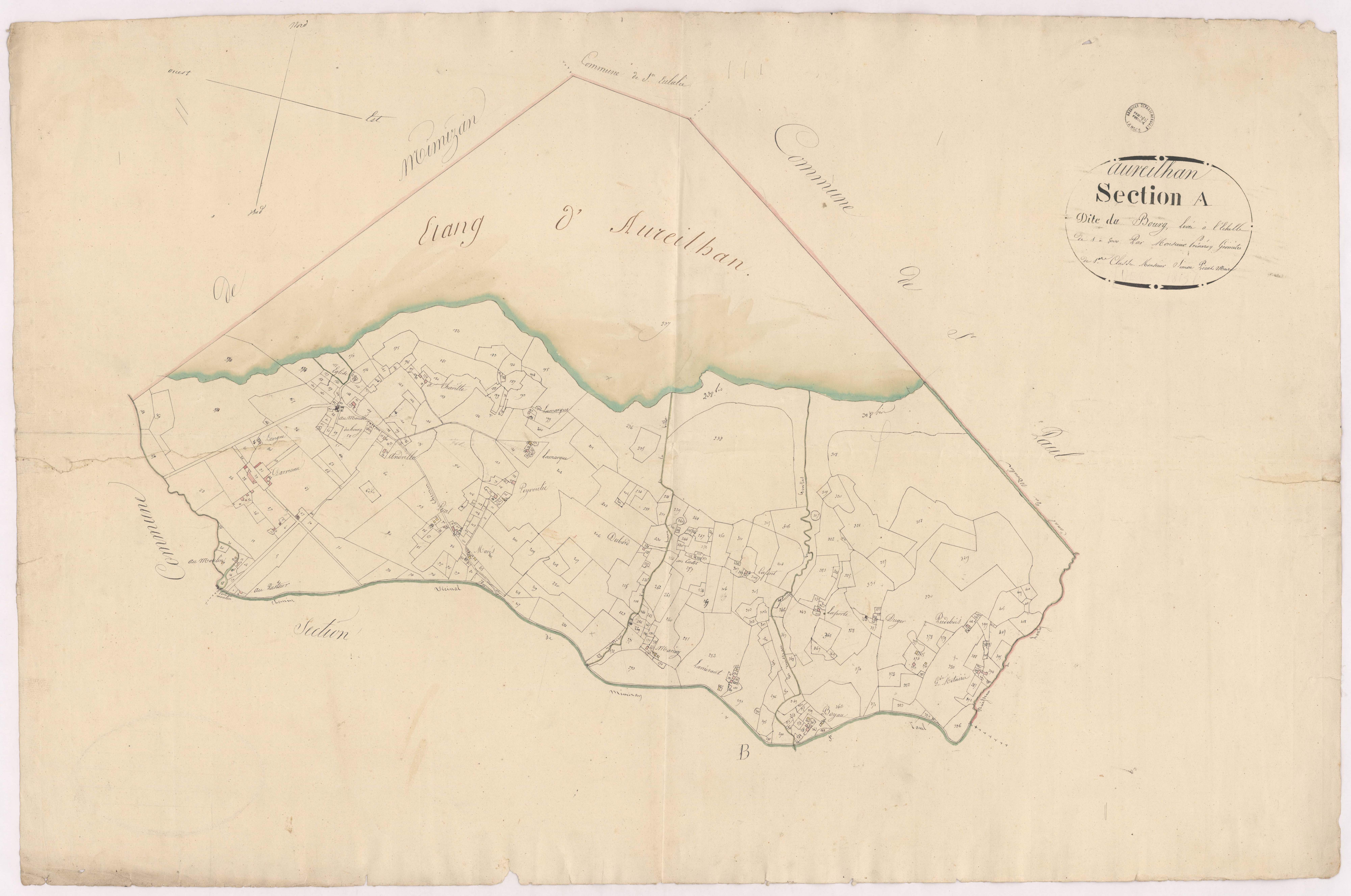 Aureilhan - Section A, dite du Bourg, par Prèneron géomètre
