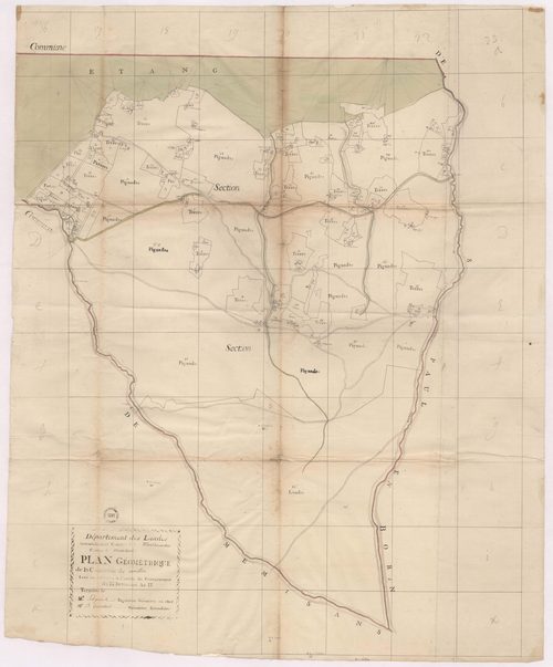 Aureilhan - Plan géométrique de la commune d'Aureilhan, par Lobgeois et Trantoul, géomètres