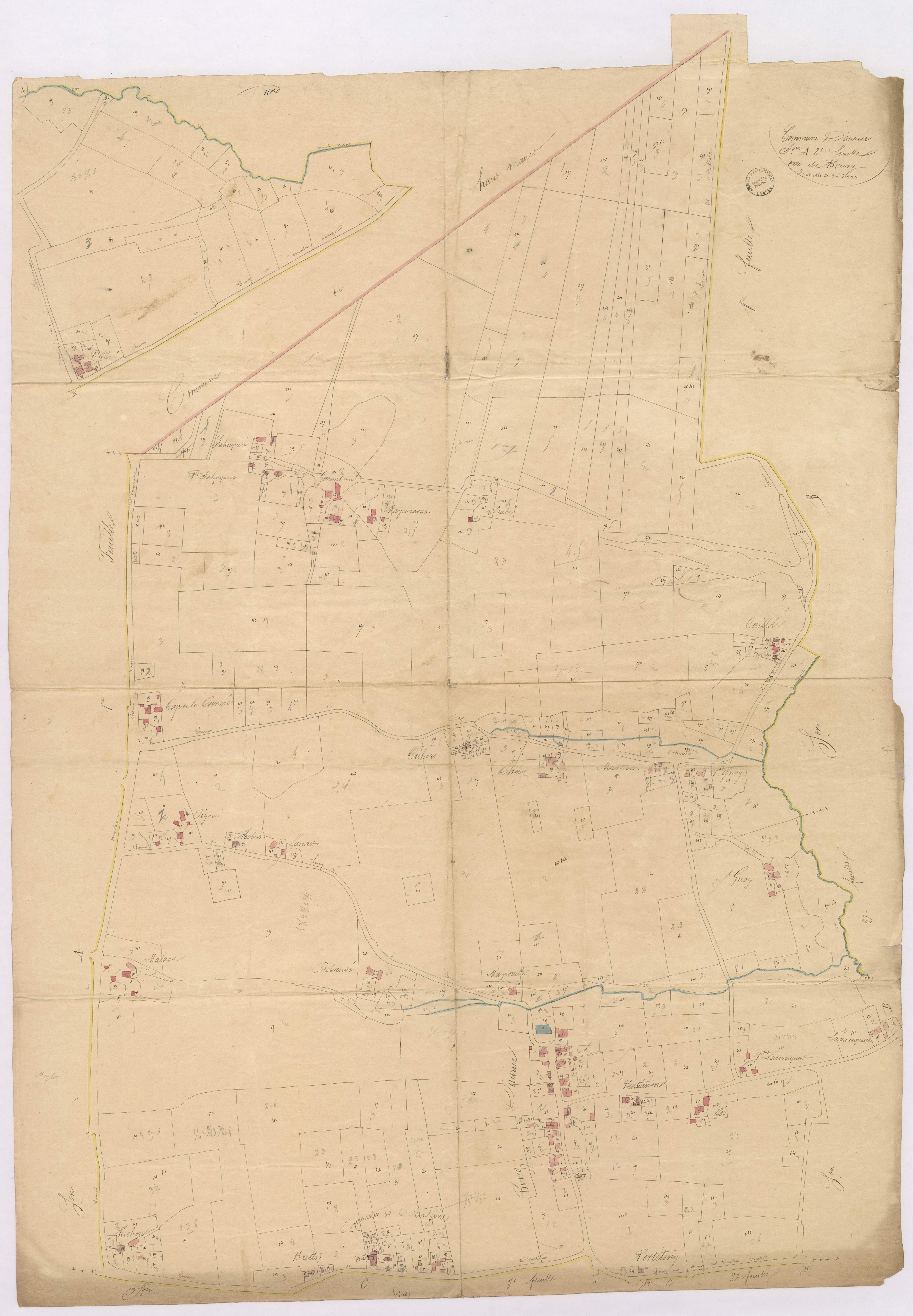 Aurice - Section A, dite du Bourg, 2e feuille