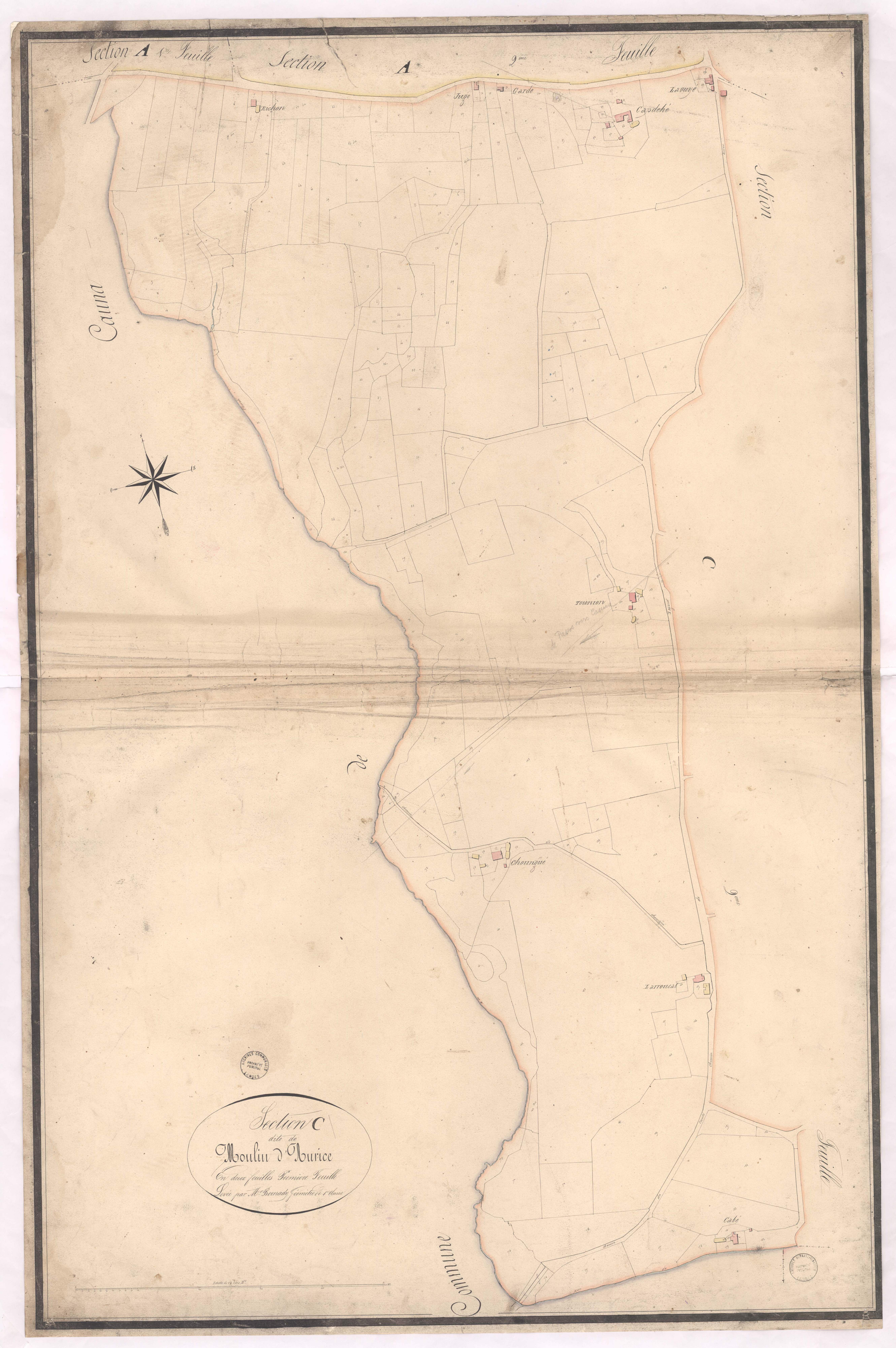 Aurice - Section C, dite du Moulin d'Aurice, 1re feuille