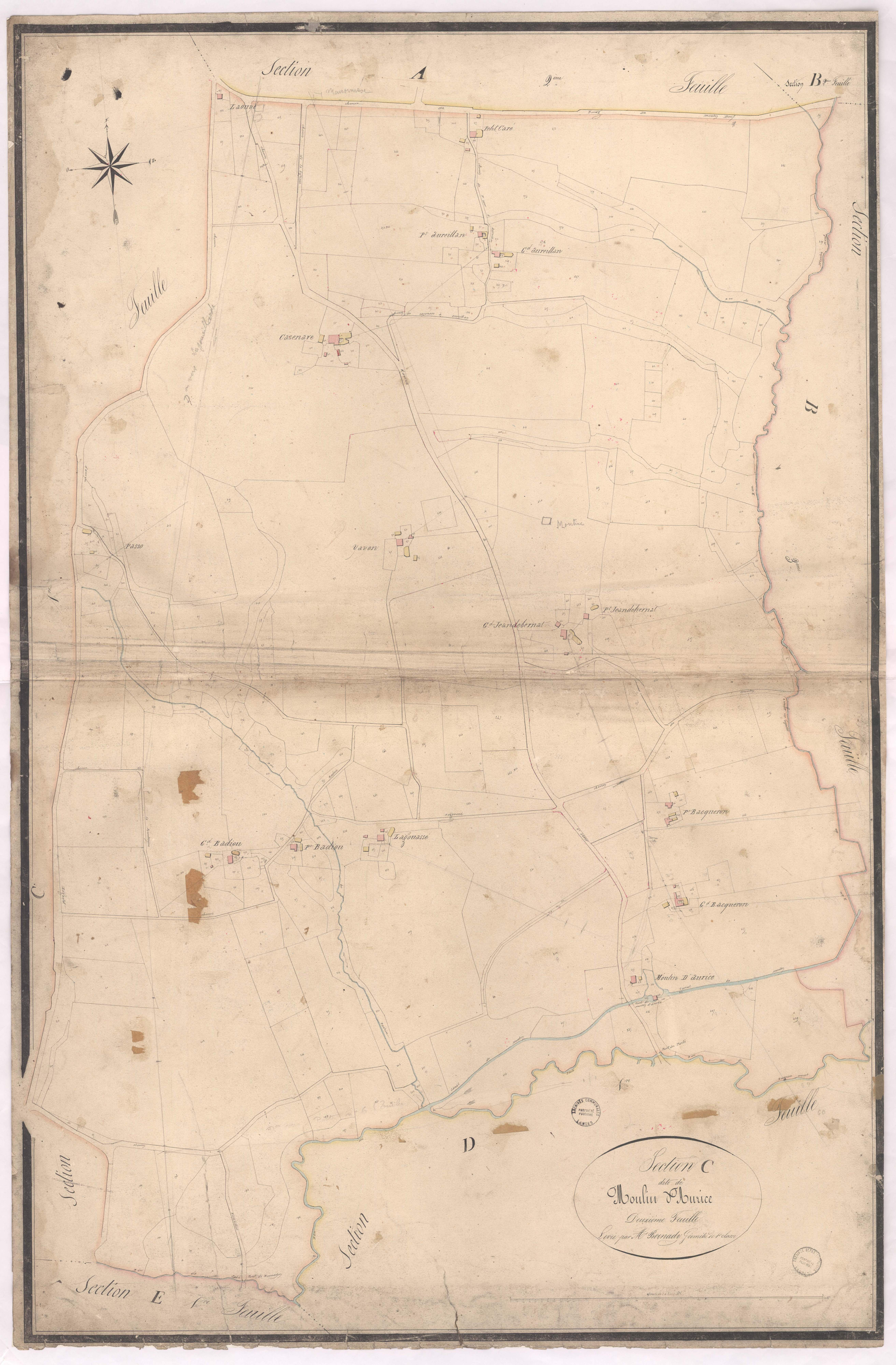 Aurice - Section C, dite du Moulin d'Aurice, 2e feuille
