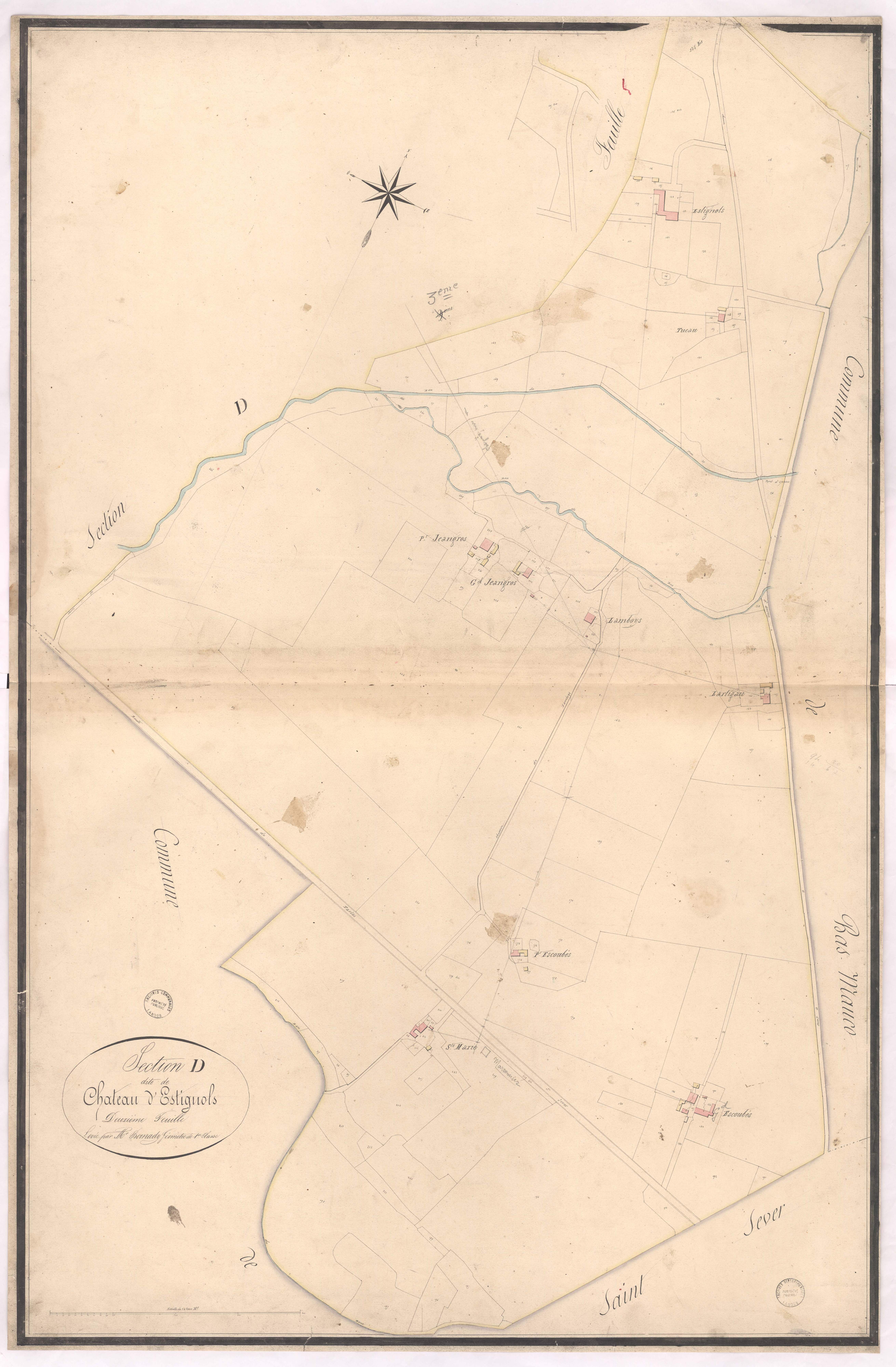 Aurice - Section D, dite du Château d'Estignols, 2e feuille