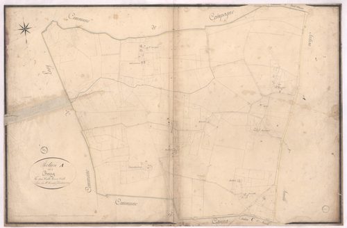 Aurice - Section A, dite de Bourg, 1re feuille, par Bernady géomètre