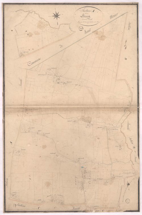 Aurice - Section A, dite de Bourg, 2e feuille, par Bernady géomètre