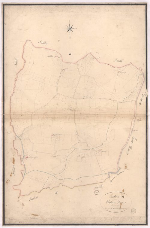 Aurice - Section B, dite du Château  d'Onnès, 3e feuille, par Bernady géomètre