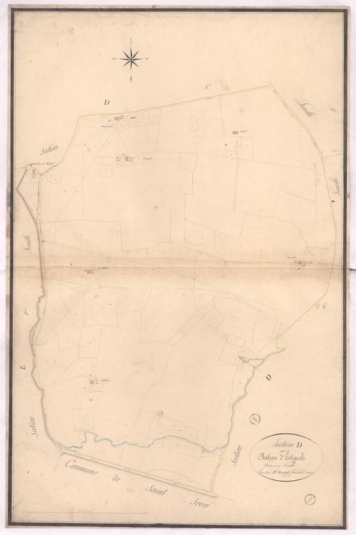 Aurice - Section D, dite du Château d'Estignols, 3e feuille