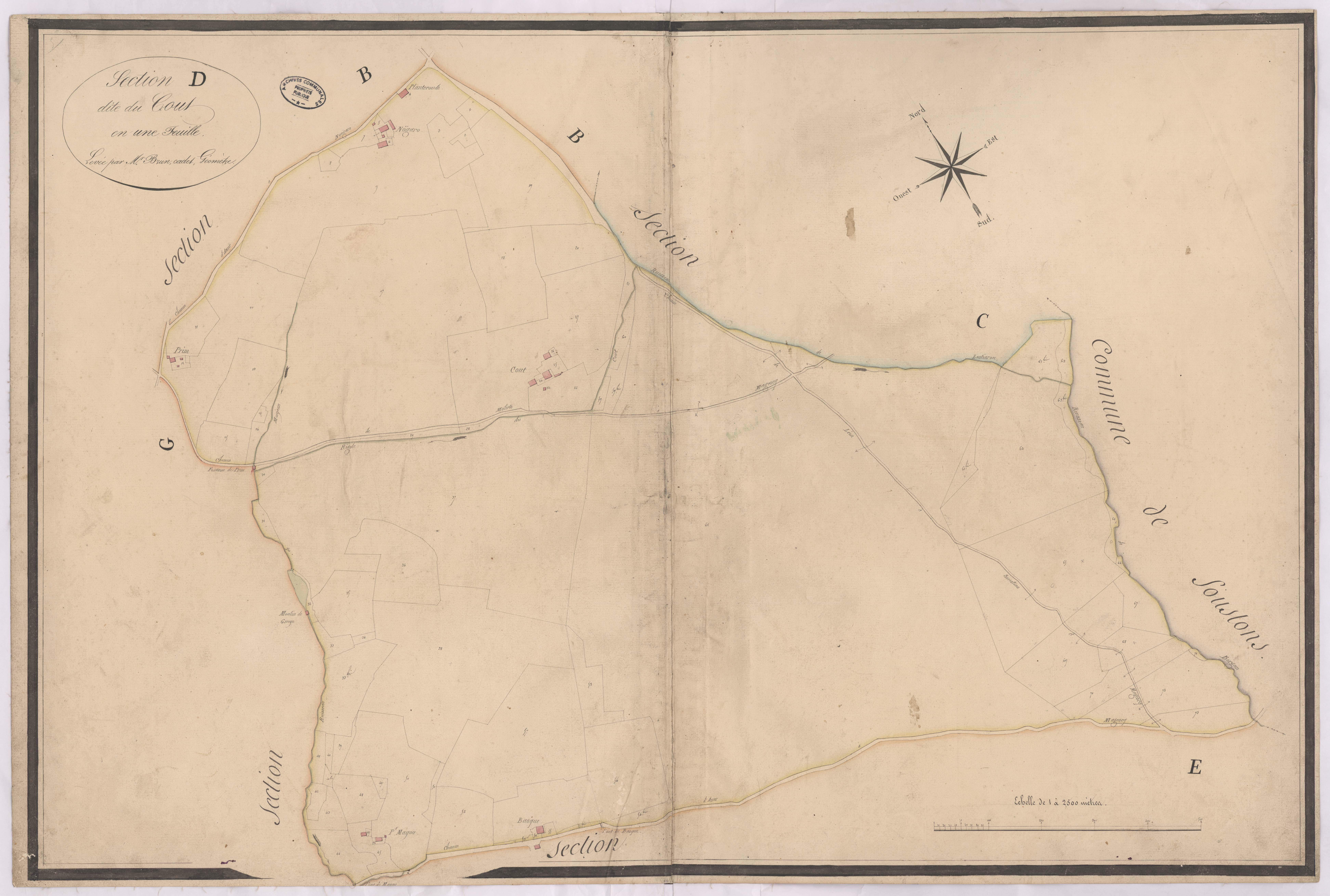 Azur - Section D, dite du Cout, par Brun cadet géomètre