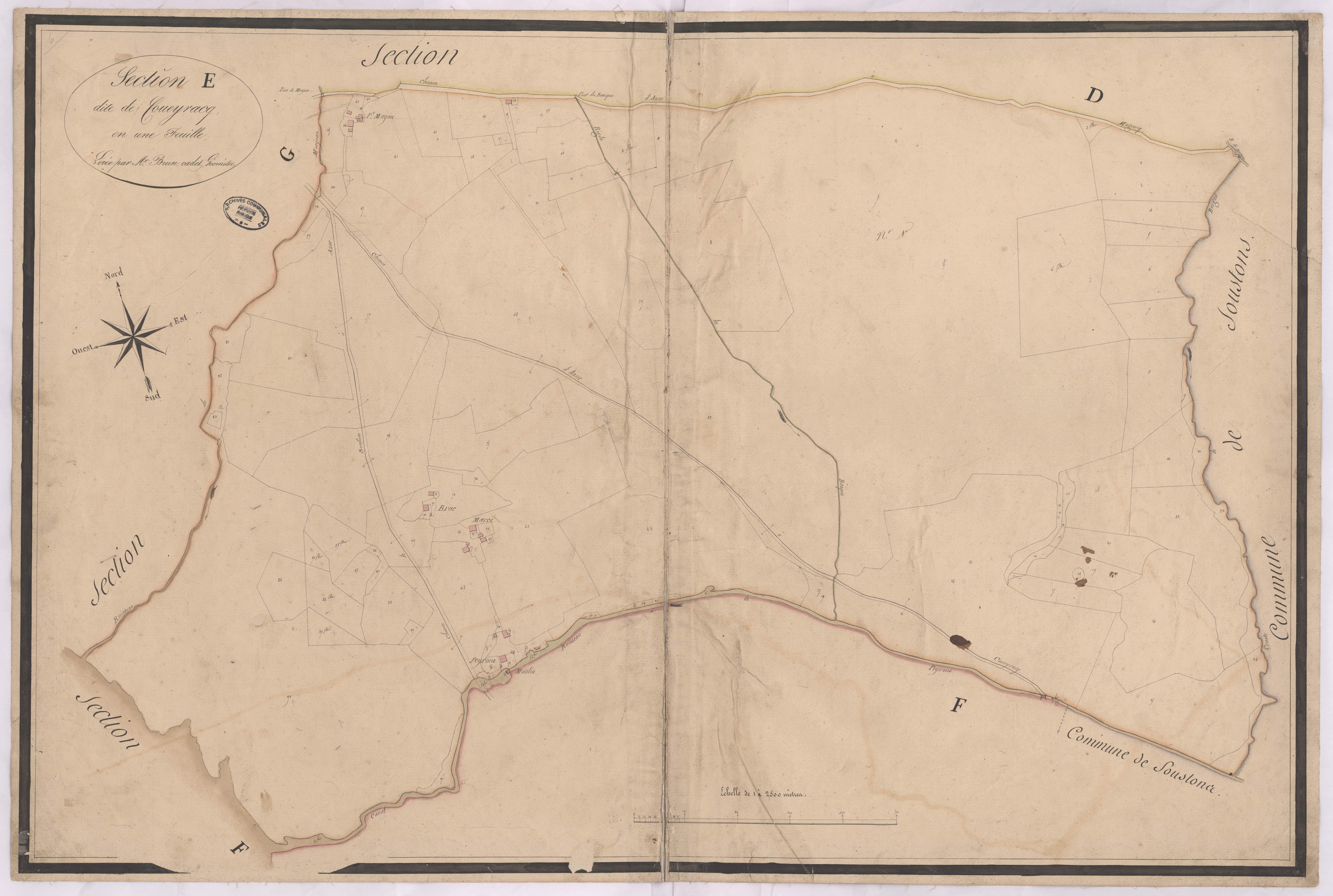 Azur - Section E, dite de Coueyracq, par Brun cadet géomètre
