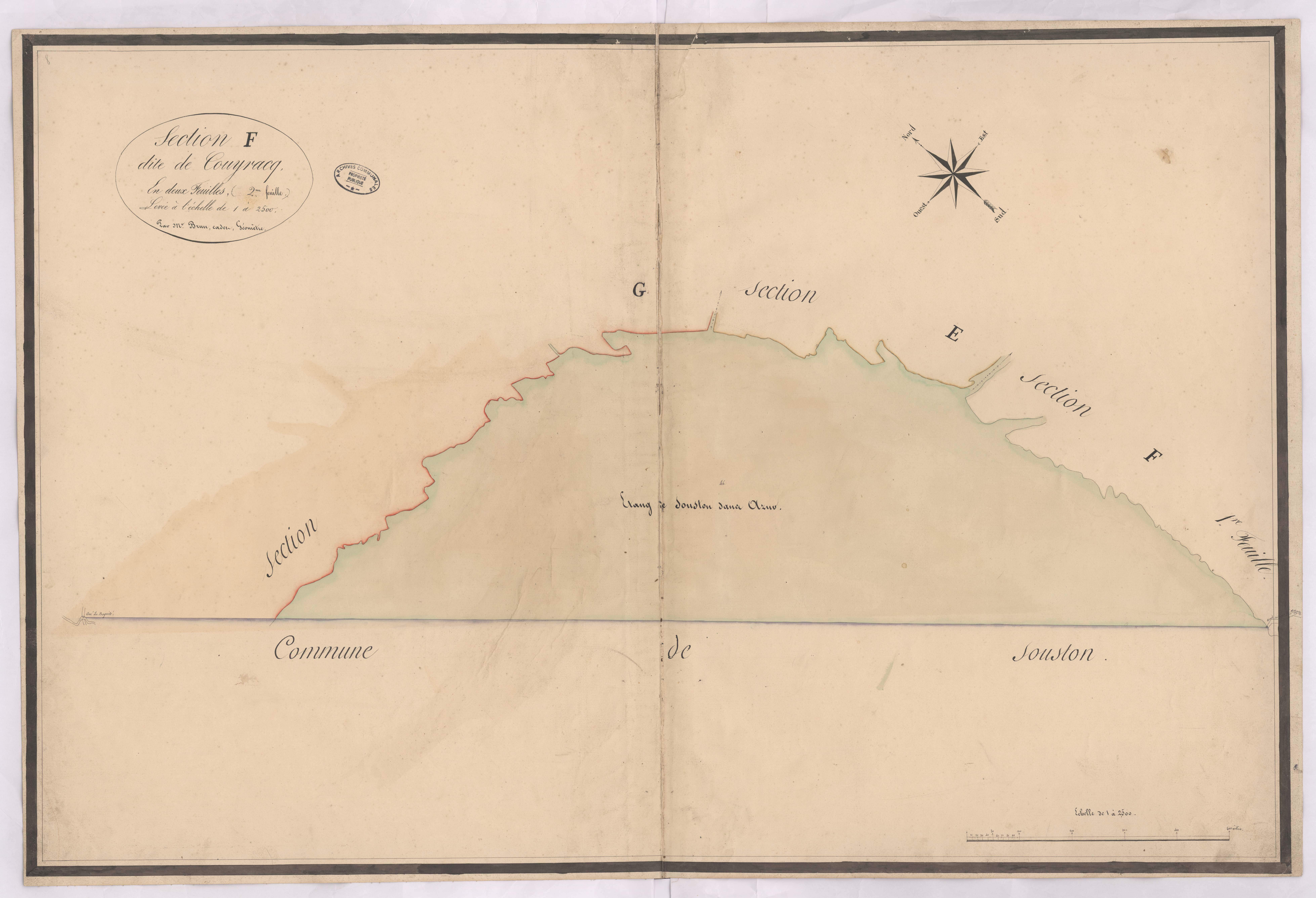 Azur - Section F, dite de Coueyracq, 2e feuille, par Brun cadet géomètre