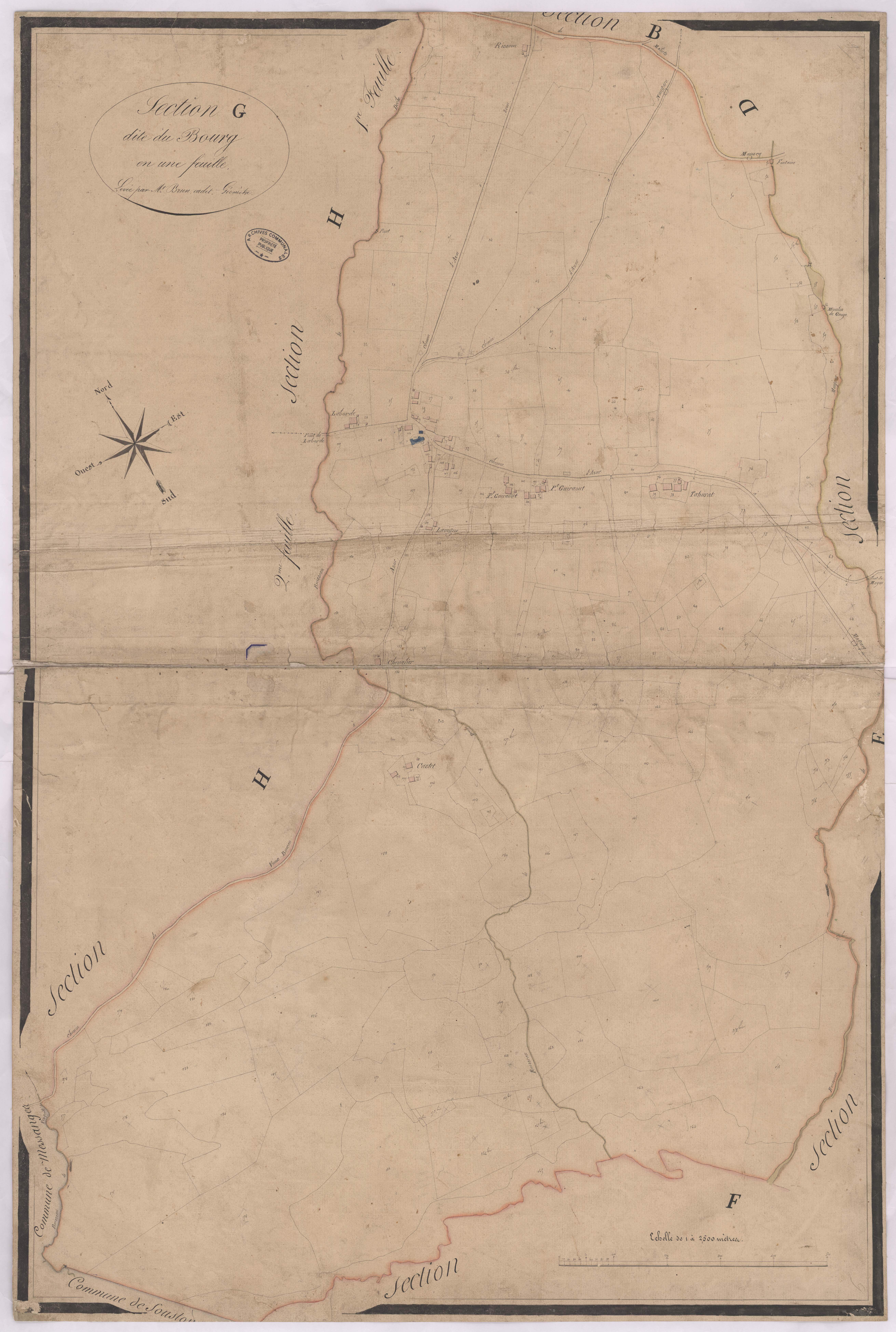 Azur - Section G, dite du Bourg, par Brun cadet géomètre