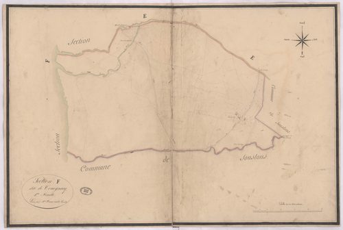 Azur - Section F, dite de Coueyracq, 1re feuille, par Brun cadet géomètre