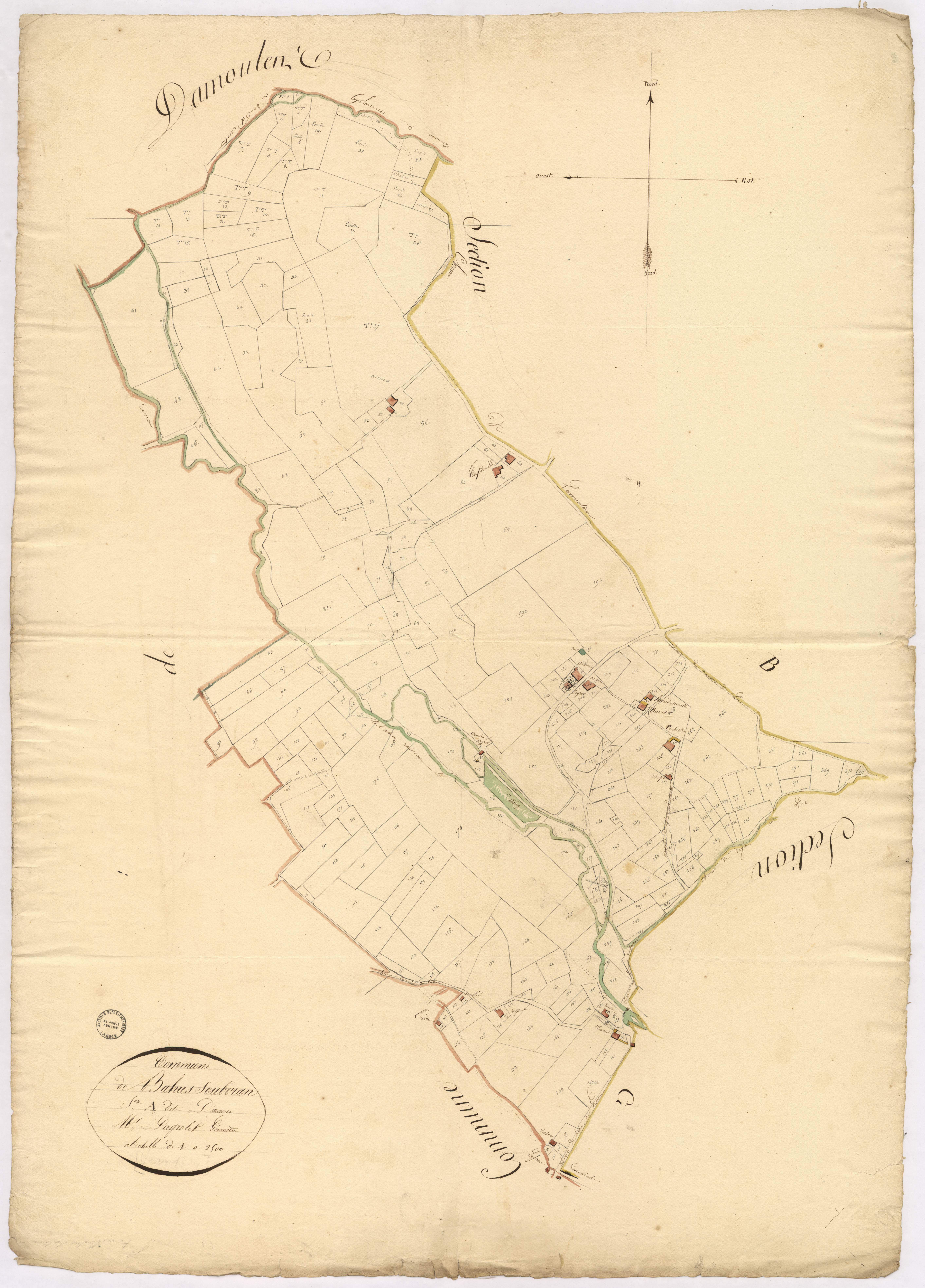 Bahus-Soubiran - Section A, dite d'Arance, par Lagrolet géomètre