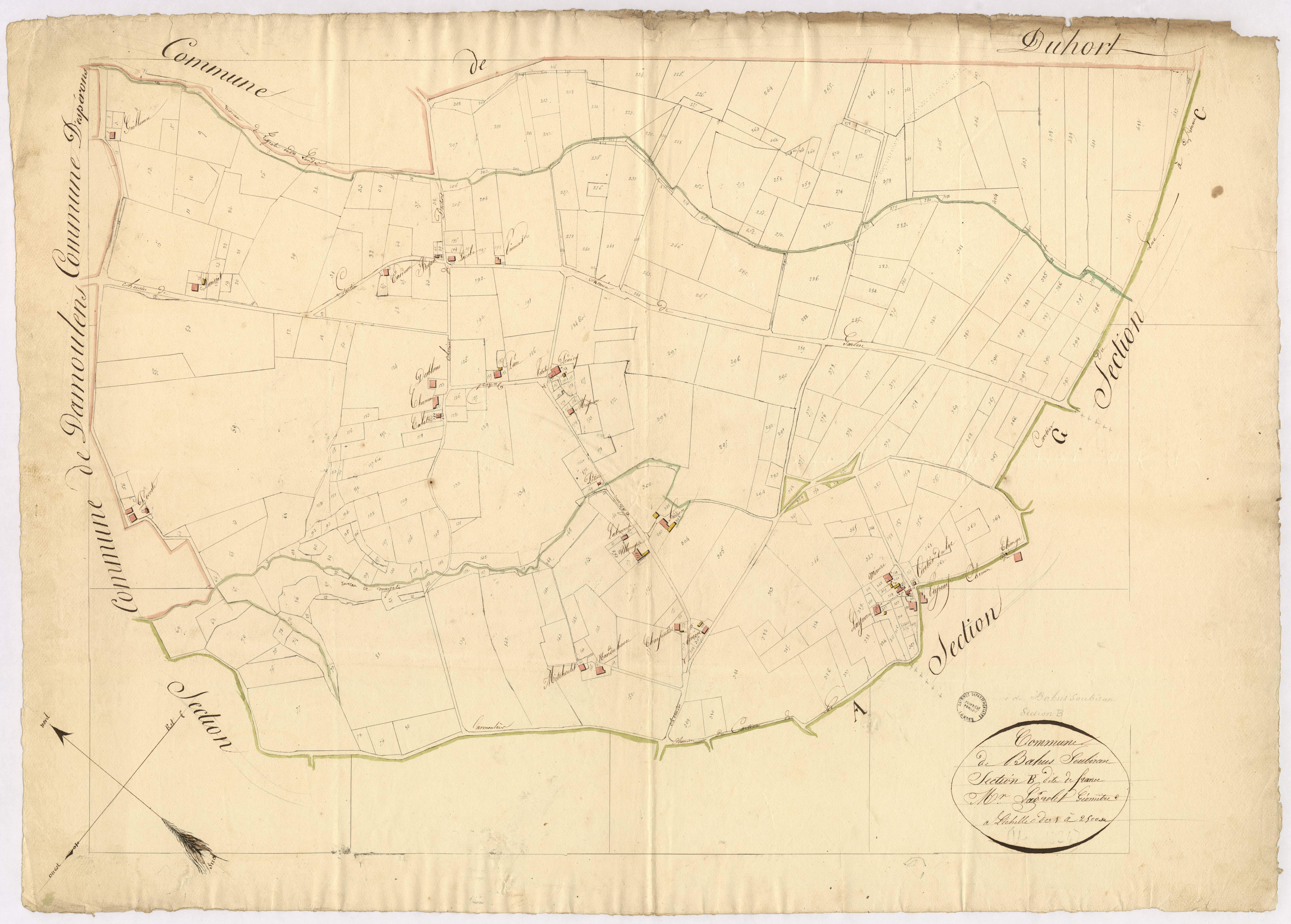 Bahus-Soubiran - Section B, dite de France, par Lagrolet géomètre