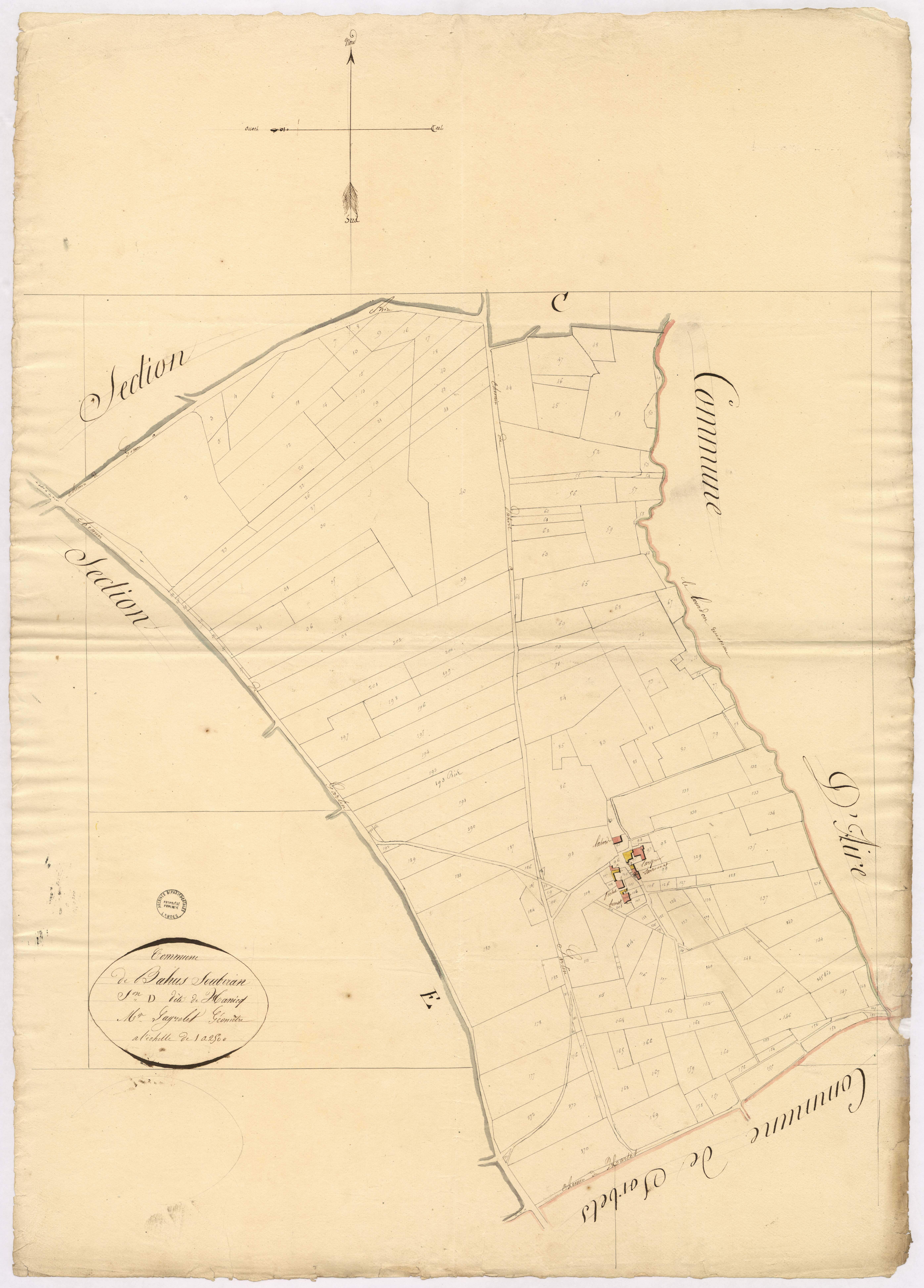Bahus-Soubiran - Section D, dite de Hanicq, par Lagrolet géomètre