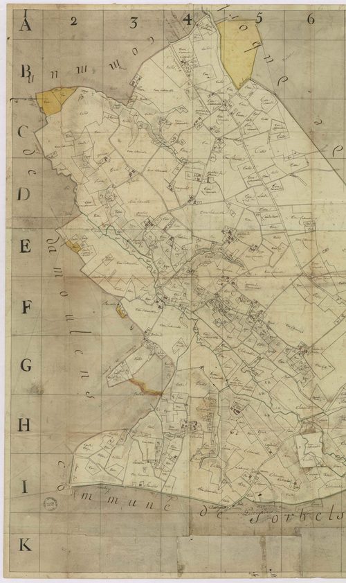 Bahus-Soubiran - Plan géométrique de la commune de Bahus-Soubiran, par Lobgeois et Saint-Léger, géomètres