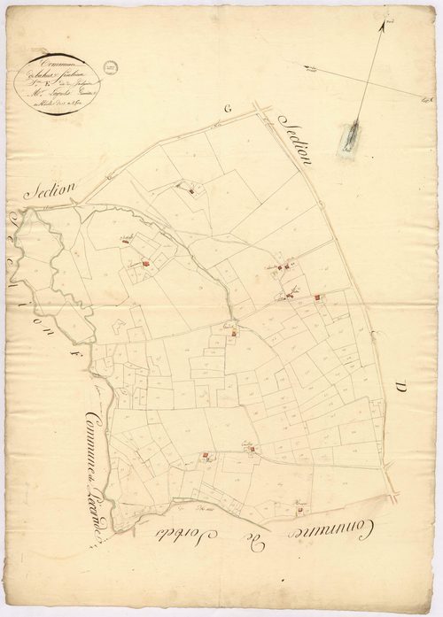 Bahus-Soubiran - Section E, dite de Saubanère, par Lagrolet géomètre