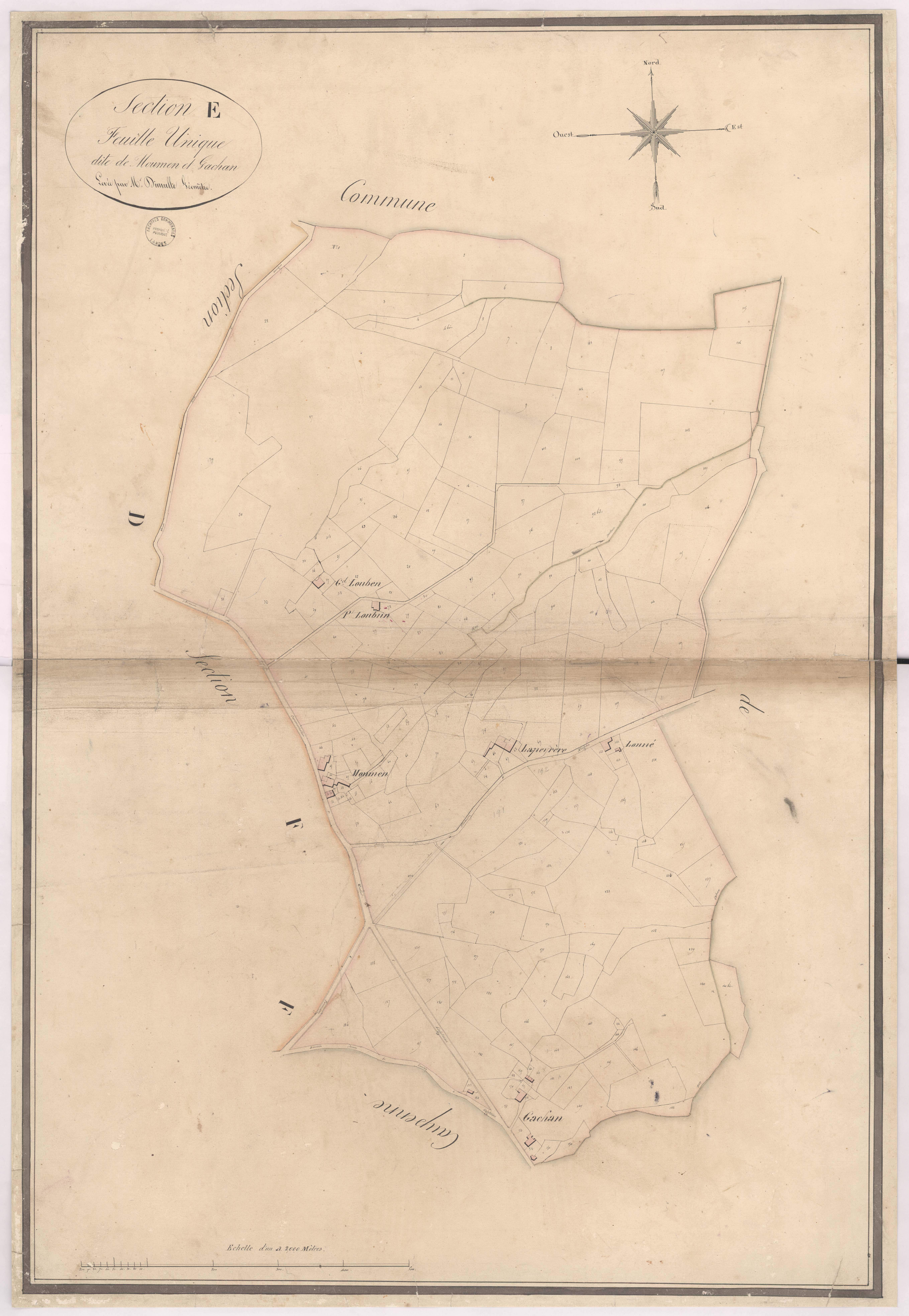 Baigts - Section E, dite de Moumen et Gachan, par Dimulle géomètre