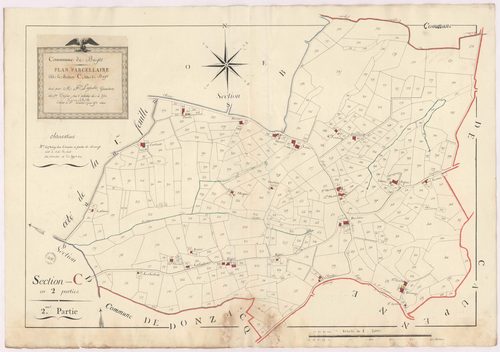 Baigts - Plan parcellaire de la section C, dite de Baigts, 2e partie, par Lagrolet géomètre