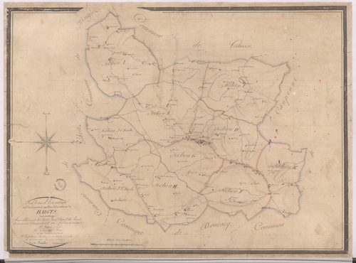 Baigts - Tableau d'assemblage [...] de la commune de Baigts, par de Comeau et Dimulle, géomètres