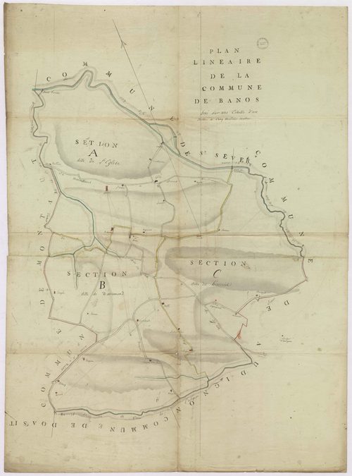 Banos - Plan linéaire de la commune de Banos