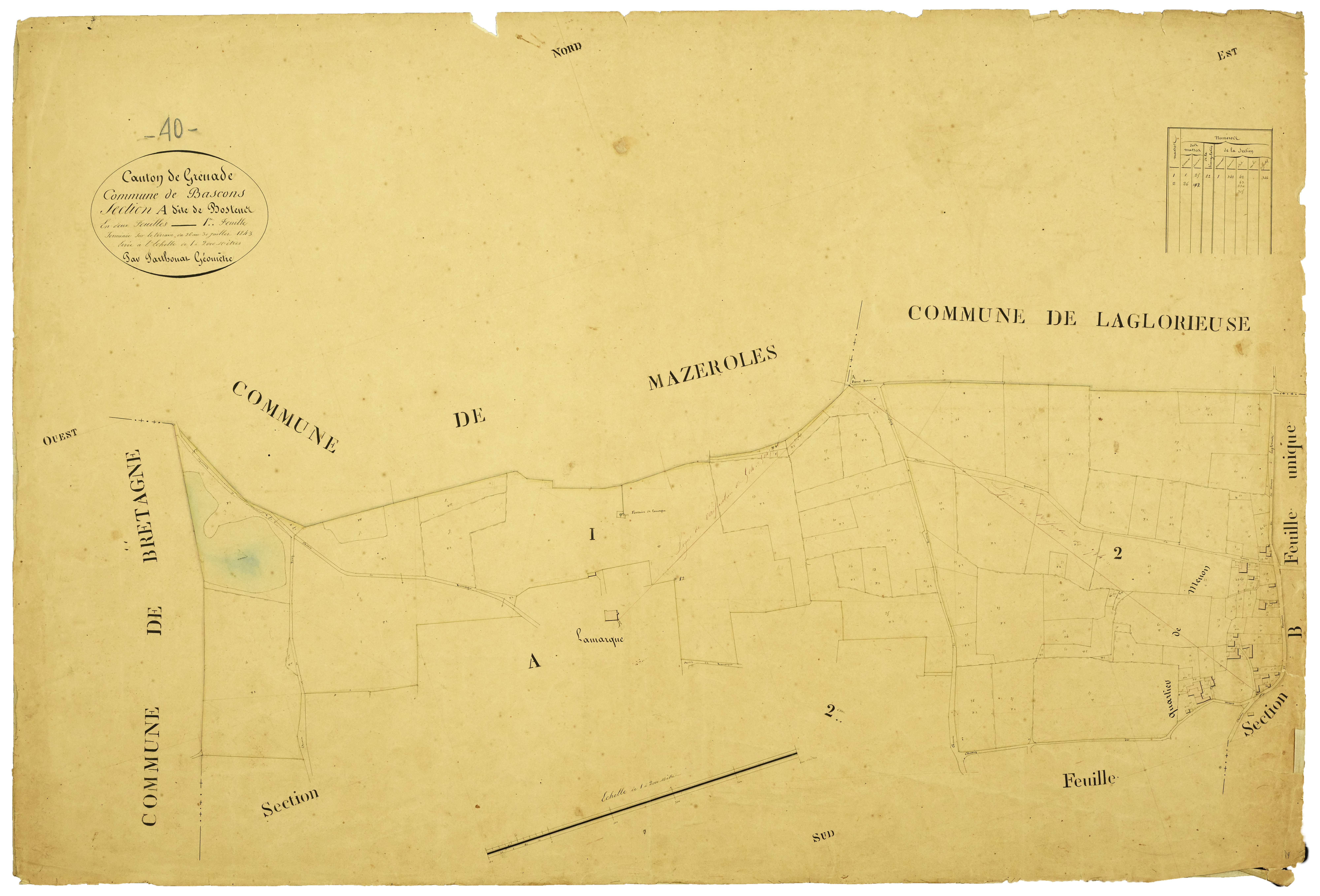 Bascons - Section A, feuille 1