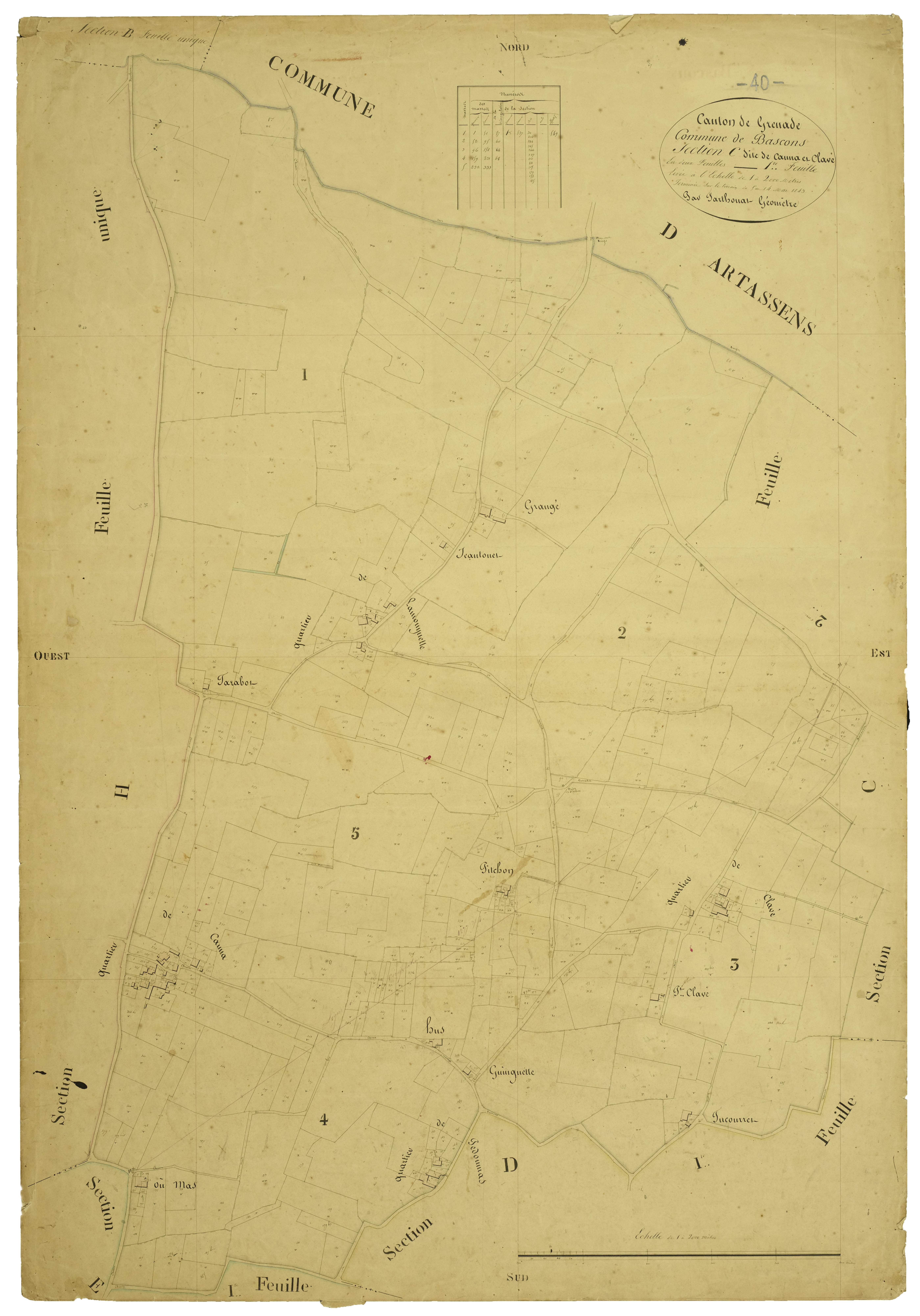 Bascons - Section C, feuille 1