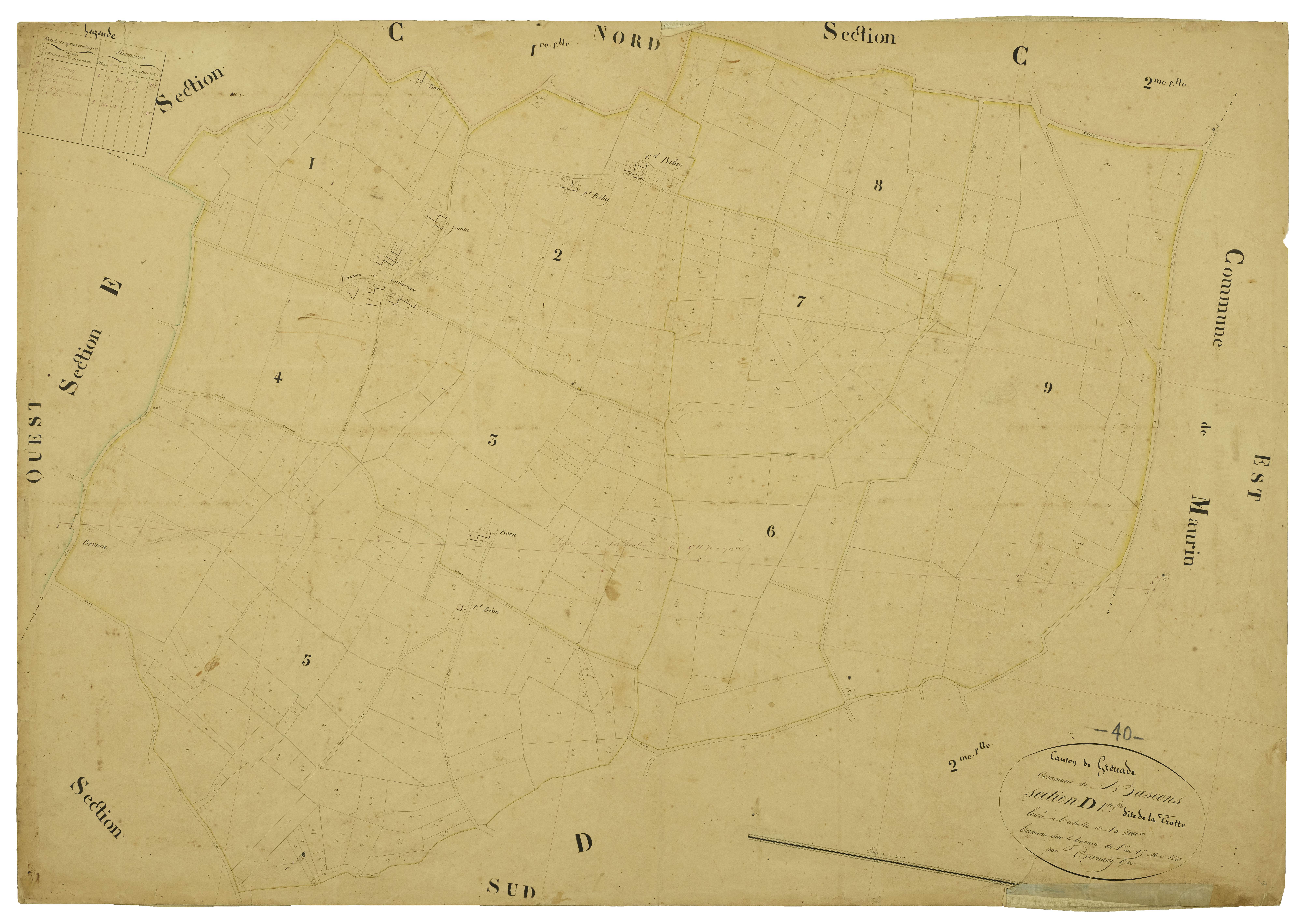 Bascons - Section D, feuille 1