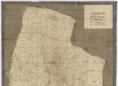 Bascons - Plan géométrique de la commune de Bascons, par Lobgeois et Lamarquette, géomètres