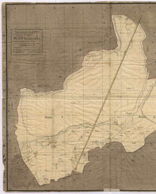 Bas-Mauco - Plan géométrique de Bas-Mauco, par Lobgeois et Prèneron, géomètres